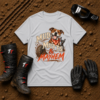 Mud, Mutts & Mayhem T-Shirt in Sport Grey - funny dog lover off-road tee for ATV, UTV and side-by-side riders