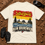 NB Trail Heritage t-shirt in Natural - New Brunswick flag ATV and side-by-side trail tee - Tire Time Offroad
