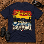 NB Trail Heritage t-shirt in Navy - New Brunswick flag ATV and side-by-side trail tee - Tire Time Offroad