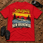 NB Trail Heritage t-shirt in Red - New Brunswick flag ATV and side-by-side trail tee - Tire Time Offroad