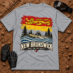 NB Trail Heritage t-shirt in Sport Grey - New Brunswick flag ATV and side-by-side trail tee - Tire Time Offroad