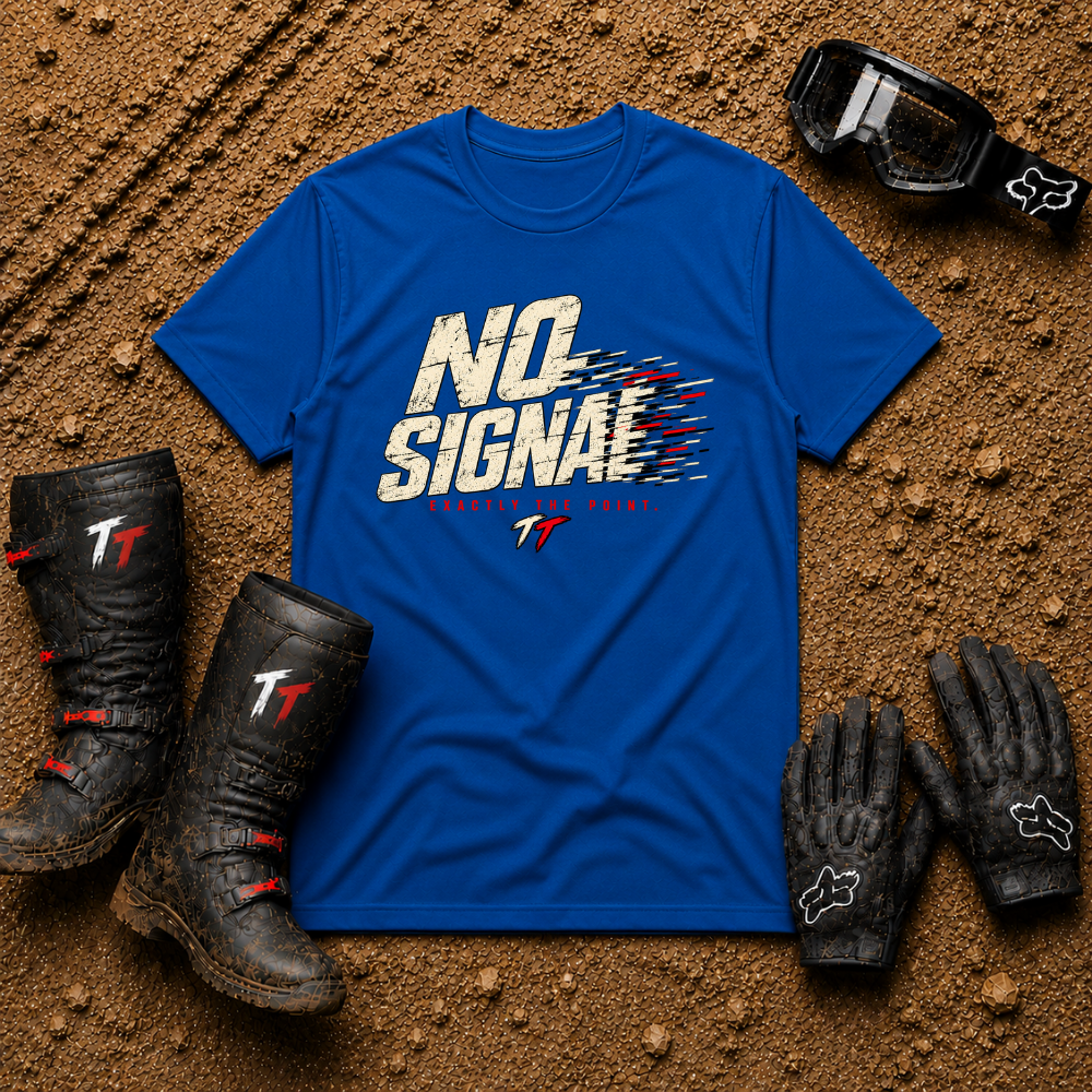 No Signal graphic tee in Royal Blue - off-road ATV/UTV t-shirt for trail riders