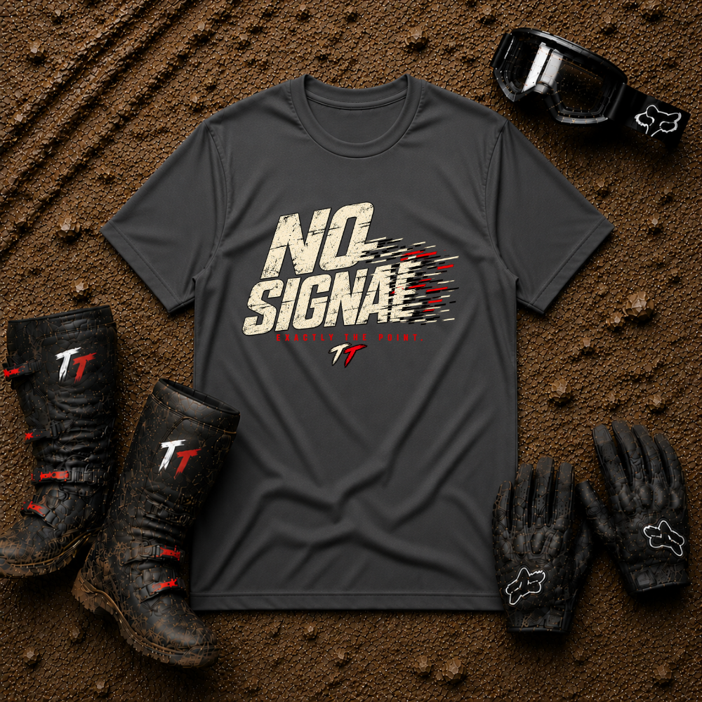 No Signal graphic tee in Dark Heather Grey - off-road ATV/UTV t-shirt
