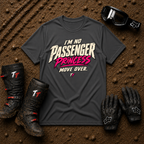 Dark heather grey I'm No Passenger Princess women's off-road ATV/UTV t-shirt — Tire Time Offroad