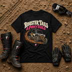 Black Rooster Tails & Ponytails women's ATV/UTV t-shirt — Tire Time Offroad