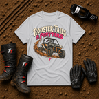 Sport grey Rooster Tails & Ponytails women's ATV/UTV t-shirt — Tire Time Offroad