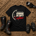Running On Empty off-road tee in Black - UTV/side-by-side trail riding shirt