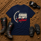 Running On Empty off-road tee in Navy Blue - ATV/UTV side-by-side riding shirt