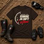Running On Empty graphic tee in Dark Chocolate brown - off-road ATV/UTV t-shirt
