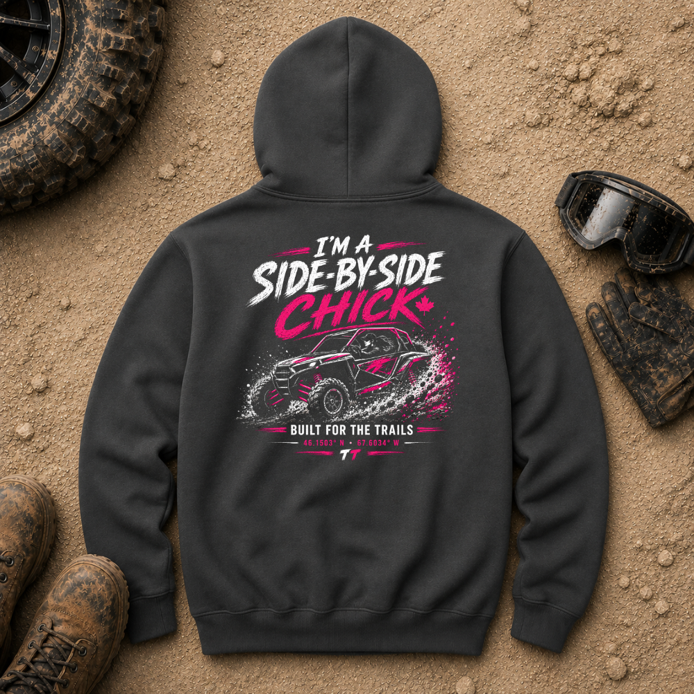 Dark heather grey SXS by SXS Chick women's off-road UTV hoodie — Tire Time Offroad