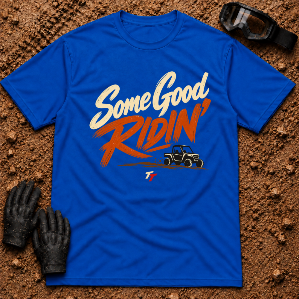 Some Good Ridin' t-shirt in Royal - New Brunswick slang ATV and side-by-side tee - Tire Time Offroad