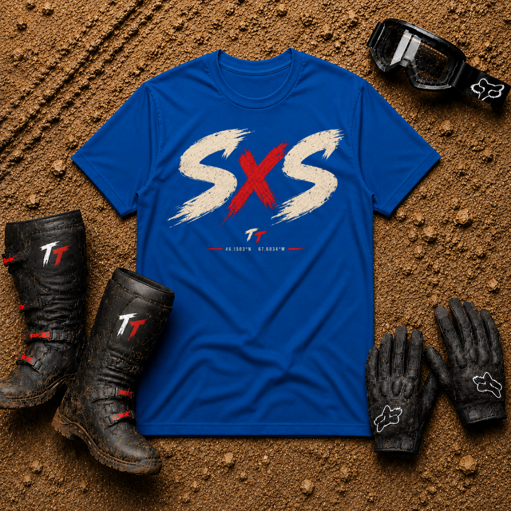 SXS T-Shirt in Royal Blue - Side-by-Side UTV Off-Road Graphic Tee | Tire Time Offroad