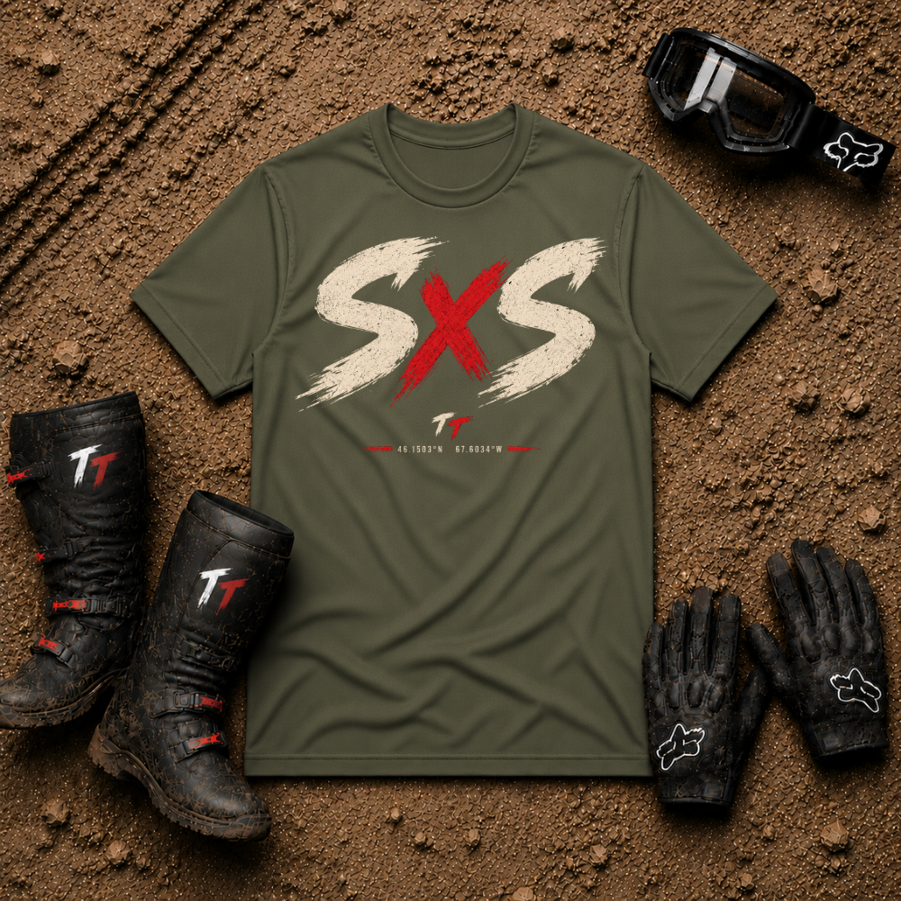 SXS T-Shirt in Military Green - Side-by-Side UTV Off-Road Graphic Tee | Tire Time Offroad