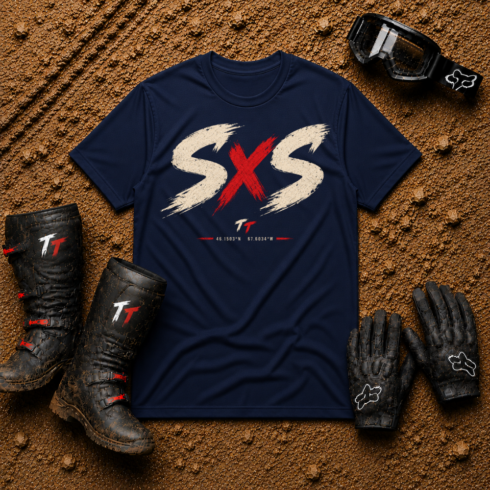 SXS T-Shirt in Navy - Side-by-Side UTV Off-Road Graphic Tee | Tire Time Offroad