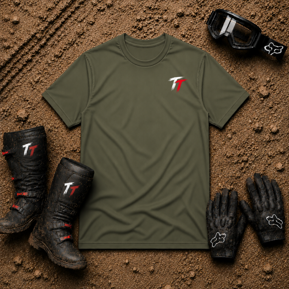 Will Work for SXS Parts t-shirt in Military Green - off-road powersports graphic tee by Tire Time Offroad