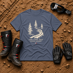 The Long Way Feels Right T-Shirt in Stone Blue - Tire Time Offroad scenic trail tee