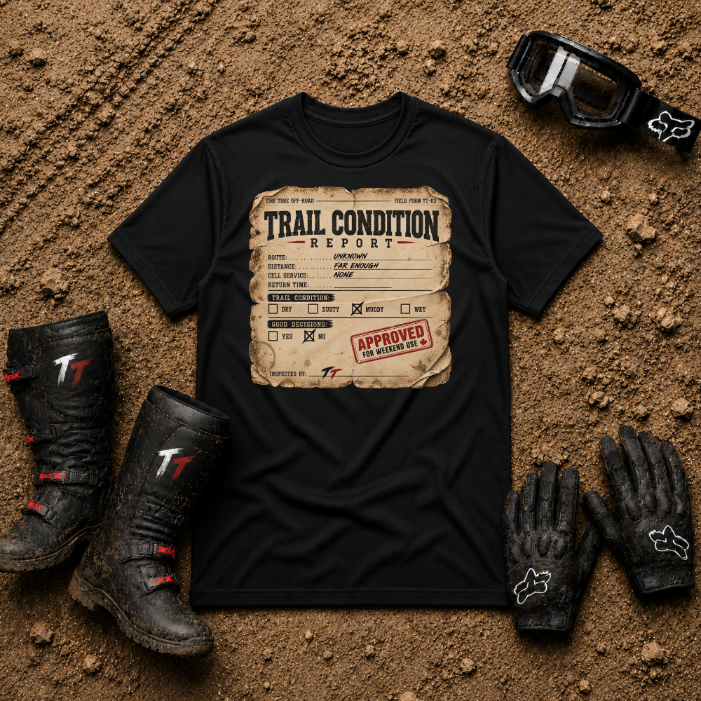 Trail Condition Report off-road tee in Black - ATV/UTV side-by-side riding shirt