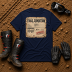 Trail Condition Report graphic tee in Navy Blue - off-road ATV/UTV t-shirt for trail riders