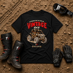Vintage Stone Age Side By Side T-Shirt in Black - retro off-road graphic tee for ATV/UTV riders
