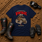 Vintage Stone Age Side By Side T-Shirt in Navy - retro off-road graphic tee for ATV/UTV riders