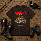 Vintage Stone Age Side By Side T-Shirt in Dark Chocolate brown - retro off-road graphic tee for ATV/UTV riders