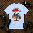 Vintage Stone Age Side By Side T-Shirt in Light Blue - retro off-road graphic tee for ATV/UTV riders