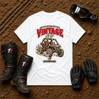 Vintage Stone Age Side By Side T-Shirt in White - retro off-road graphic tee for ATV/UTV riders