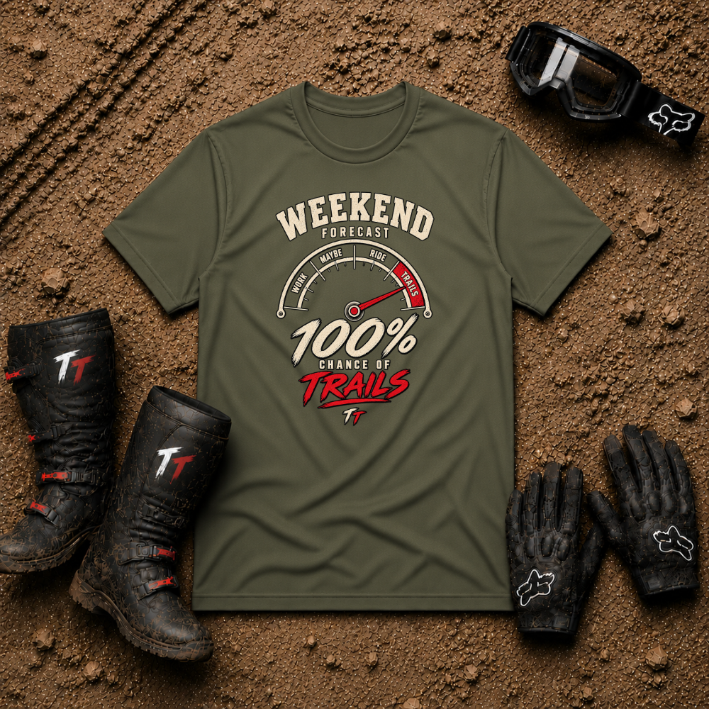 Weekend Forecast off-road tee in Military Green - ATV/UTV t-shirt