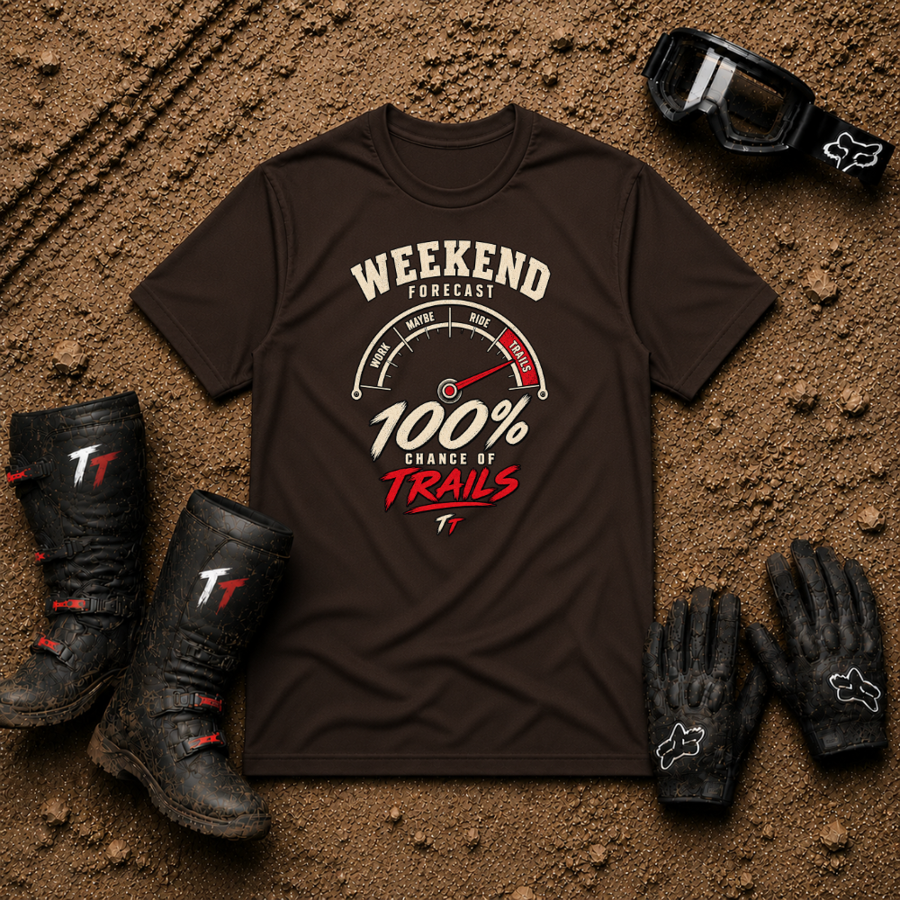 Weekend Forecast graphic tee in Dark Chocolate brown - off-road ATV/UTV t-shirt