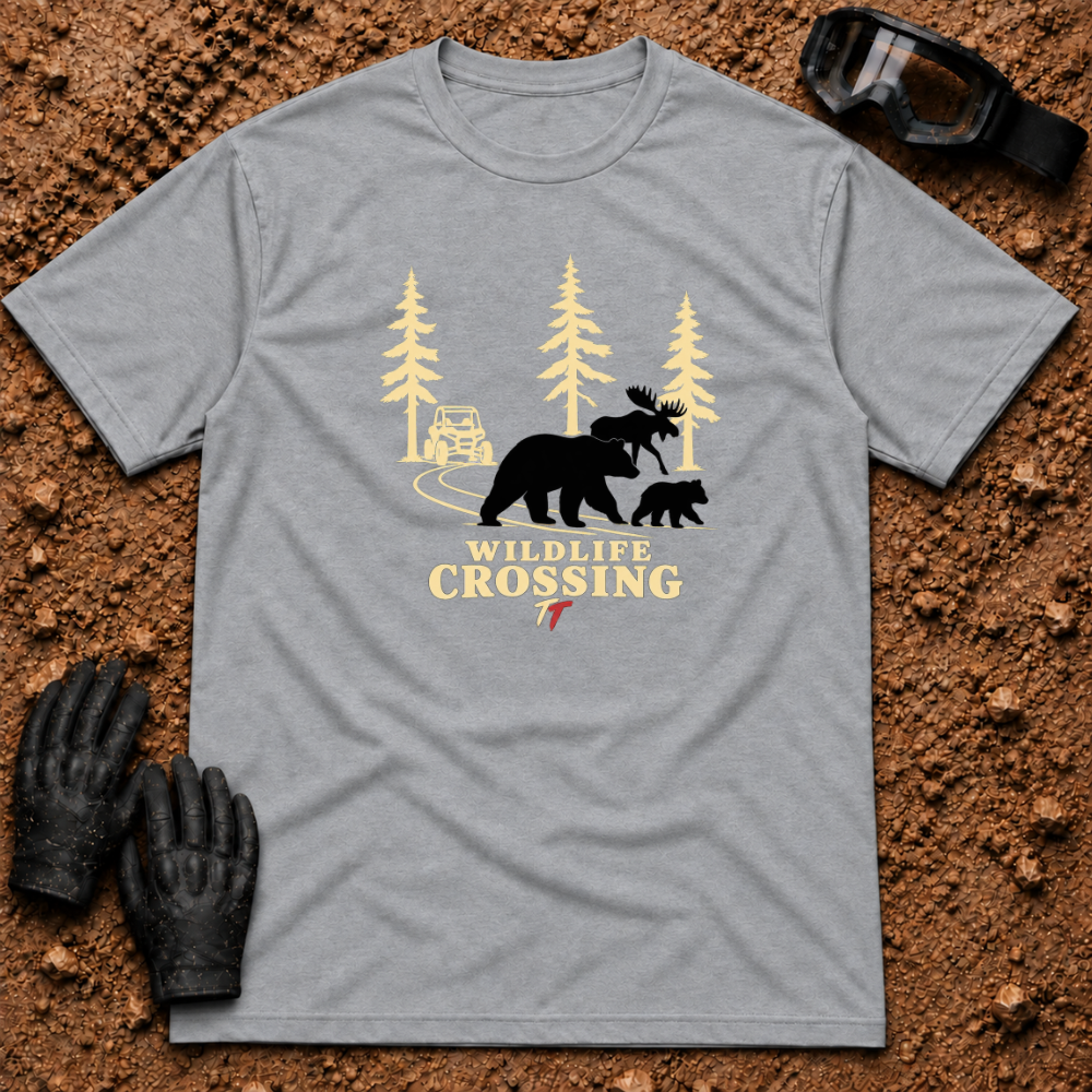 Wildlife Crossing t-shirt in Sport Grey - Tire Time Offroad ATV & UTV trail tee