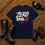 Zero Bars graphic tee in Navy Blue - off-road ATV/UTV t-shirt for trail riders
